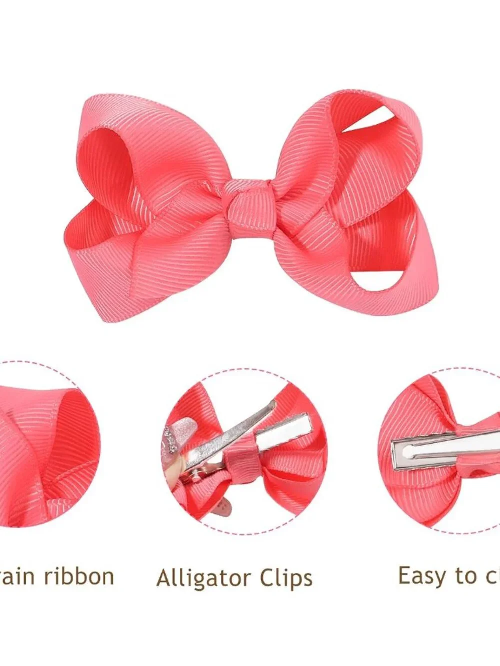 50PCS 3Inch Hair Bows for Girls Grosgrain Ribbon Toddler Hair Accessories with A